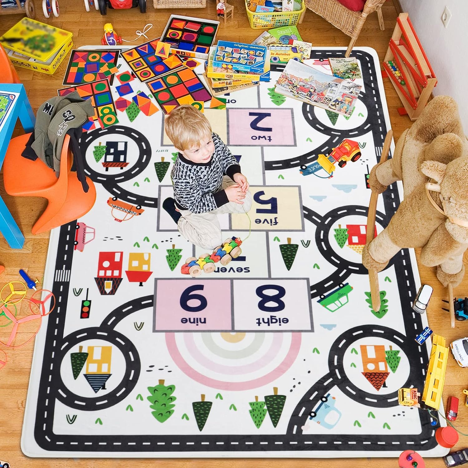 Commercial Road Printing - Tappeto Educativo per Bambini con Mappa