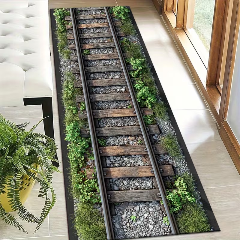 Commercial Road Printing - Tappeto Runner Track Green Space Road