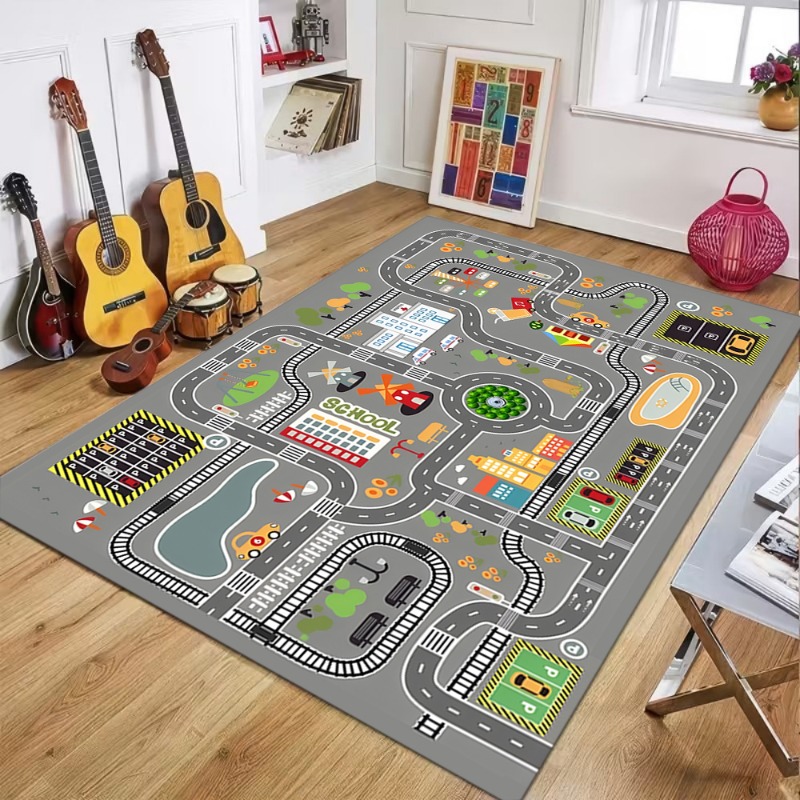 Commercial Road Printing - Tappeto per bambini City Traffic Road